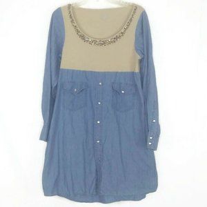 Chico's Mixed Media Embellished Tunic